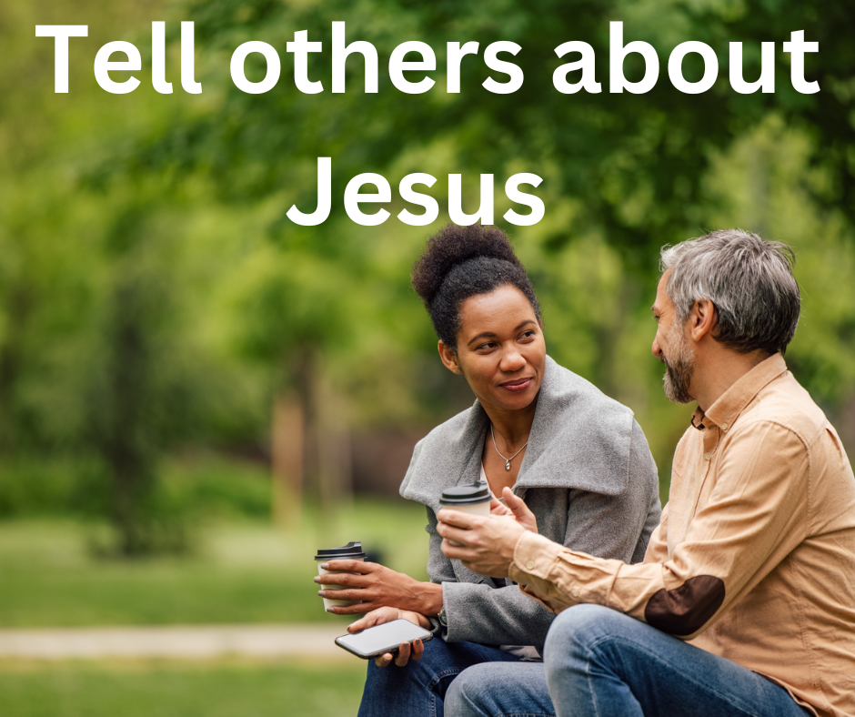 Two people having a conversation about Jesus